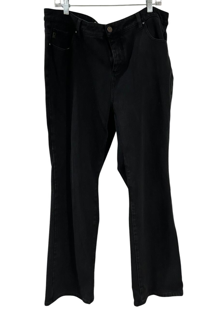 Belle by Kim Gravel Black Straight Leg High Rise Denim Jeans Plus Size 20W EUC